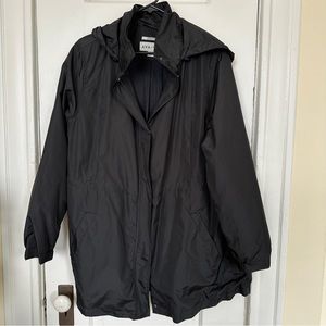 Black lined rain coat